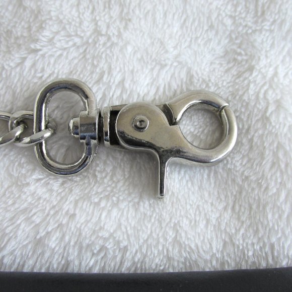 GENUINE Black Leather Chain Wallet NWOT - Picture 3 of 10